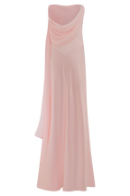 Carah Satin And Chiffon Maxi Dress in Pale Pink – Chic&Drifts