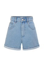 Carlene Cuffed Denim Shorts in Classic Blue – Chic&Drifts