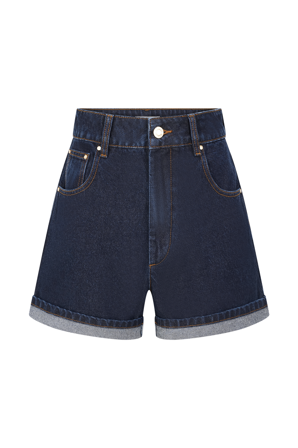 Carlene Cuffed Denim Shorts in Indigo Blue – Chic&Drifts
