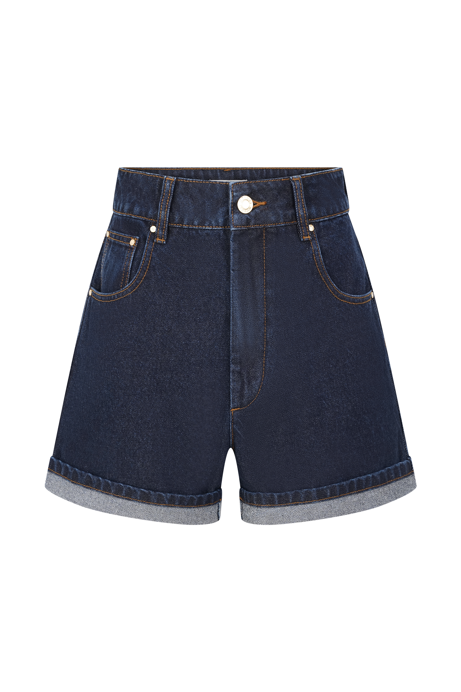 Carlene Cuffed Denim Shorts in Indigo Blue – Chic&Drifts