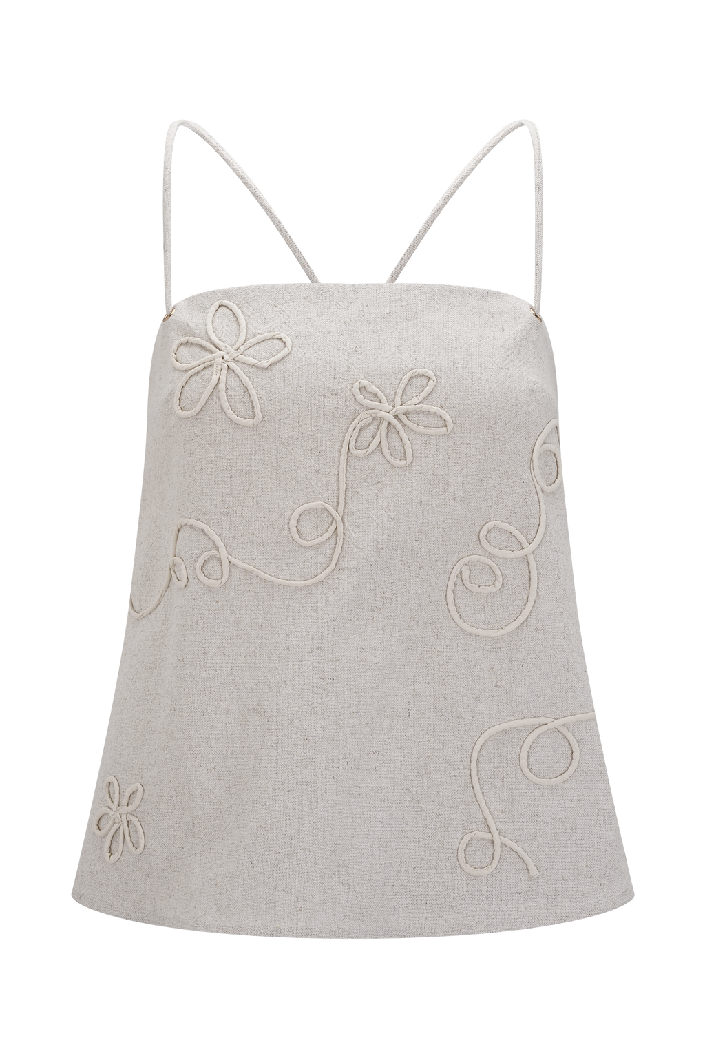 Casey Linen Corded Embroidered Linen Top in Natural – Chic&Drifts