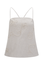 Casey Linen Corded Embroidered Linen Top in Natural – Chic&Drifts