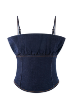 Cecilia Denim Frill Corset in Indigo Blue – Chic&Drifts