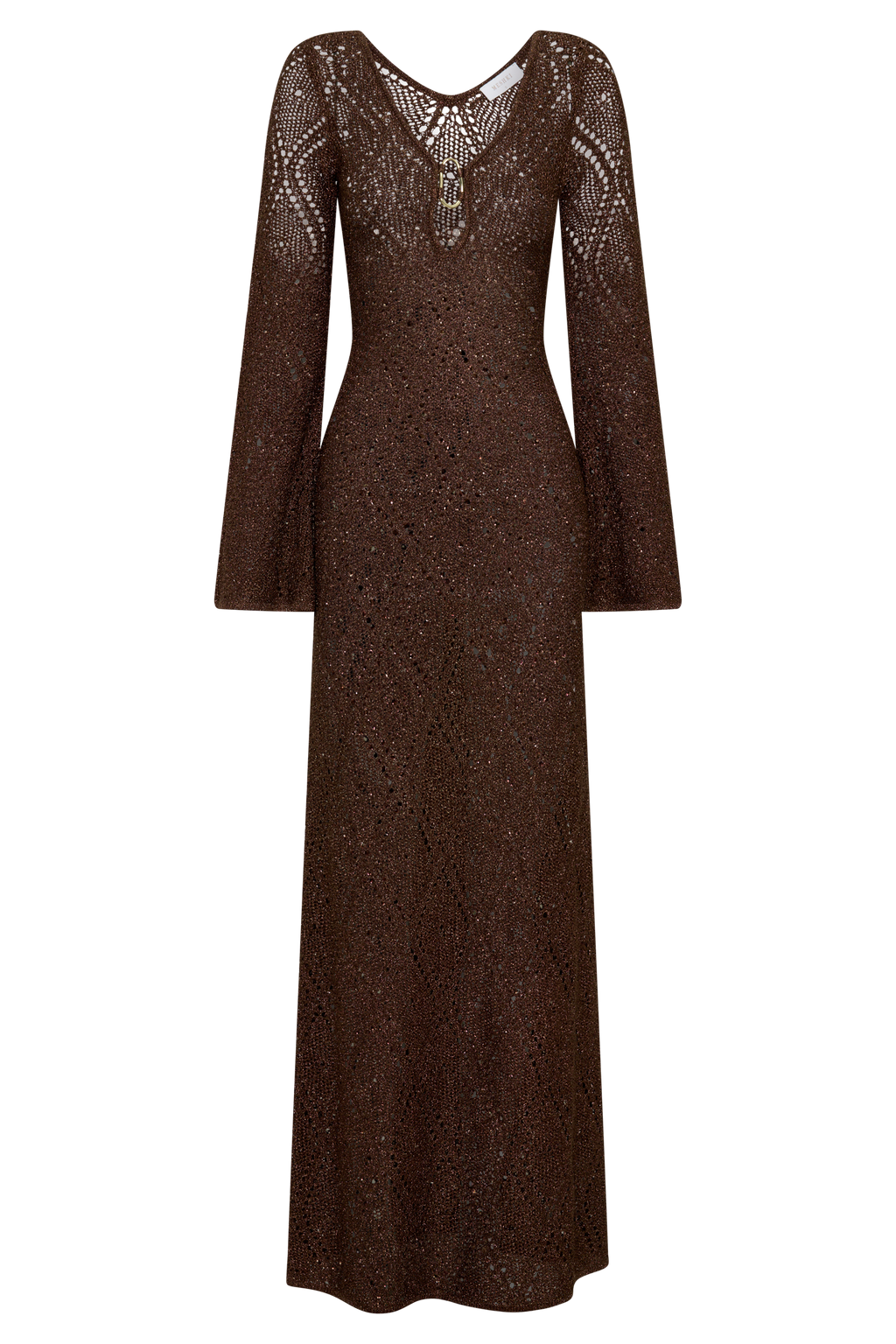 Chelsea Lurex Crochet Maxi Dress in Bronze – Chic&Drifts