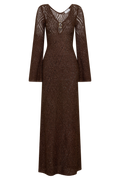 Chelsea Lurex Crochet Maxi Dress in Bronze – Chic&Drifts