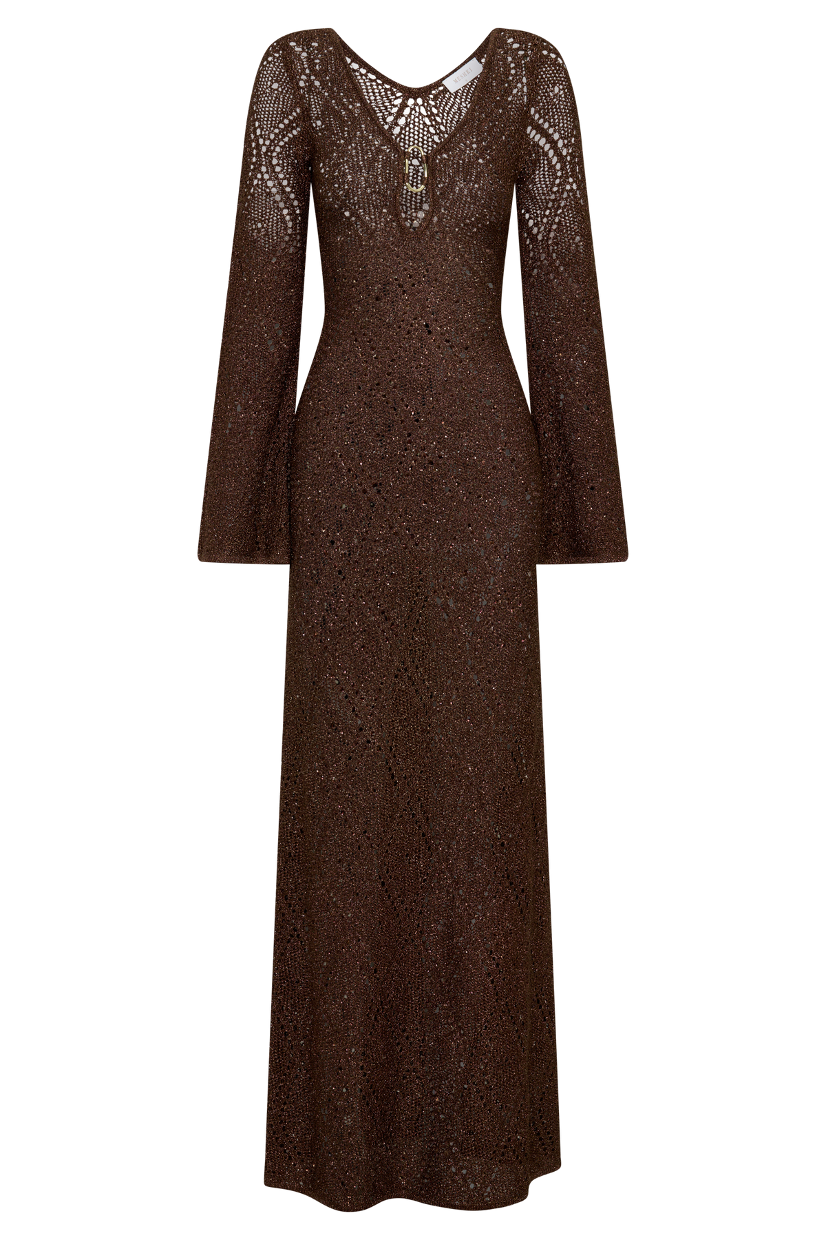 Chelsea Lurex Crochet Maxi Dress in Bronze – Chic&Drifts