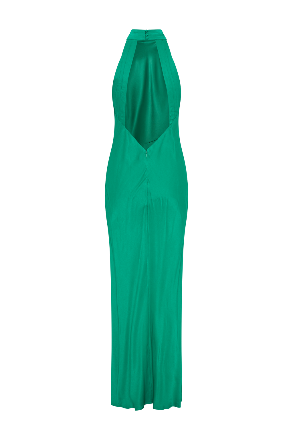 Claire Satin Drape Back Maxi Dress with Split in Green – Chic&Drifts