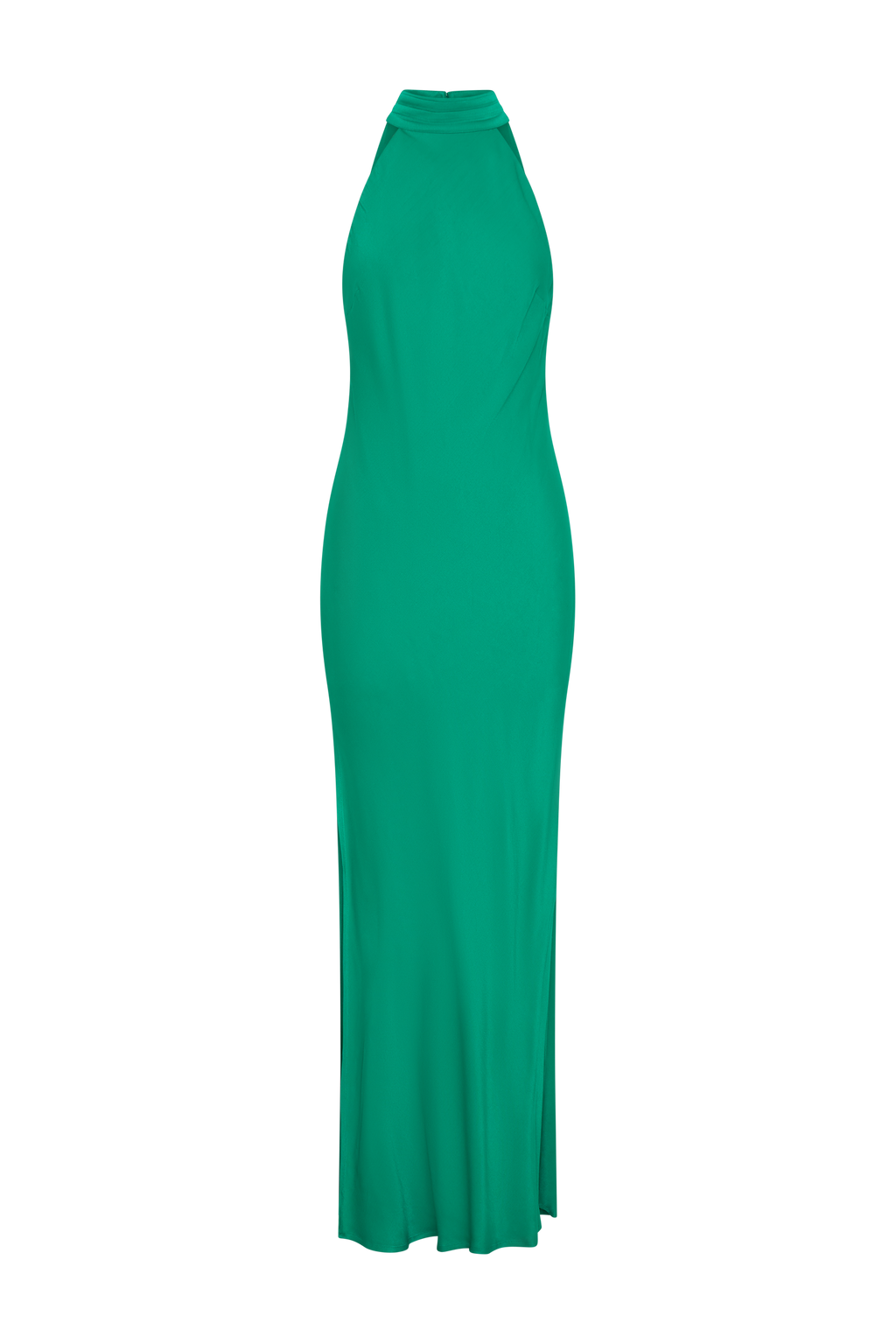 Claire Satin Drape Back Maxi Dress with Split in Green – Chic&Drifts