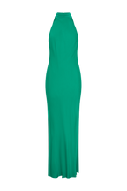 Claire Satin Drape Back Maxi Dress with Split in Green – Chic&Drifts