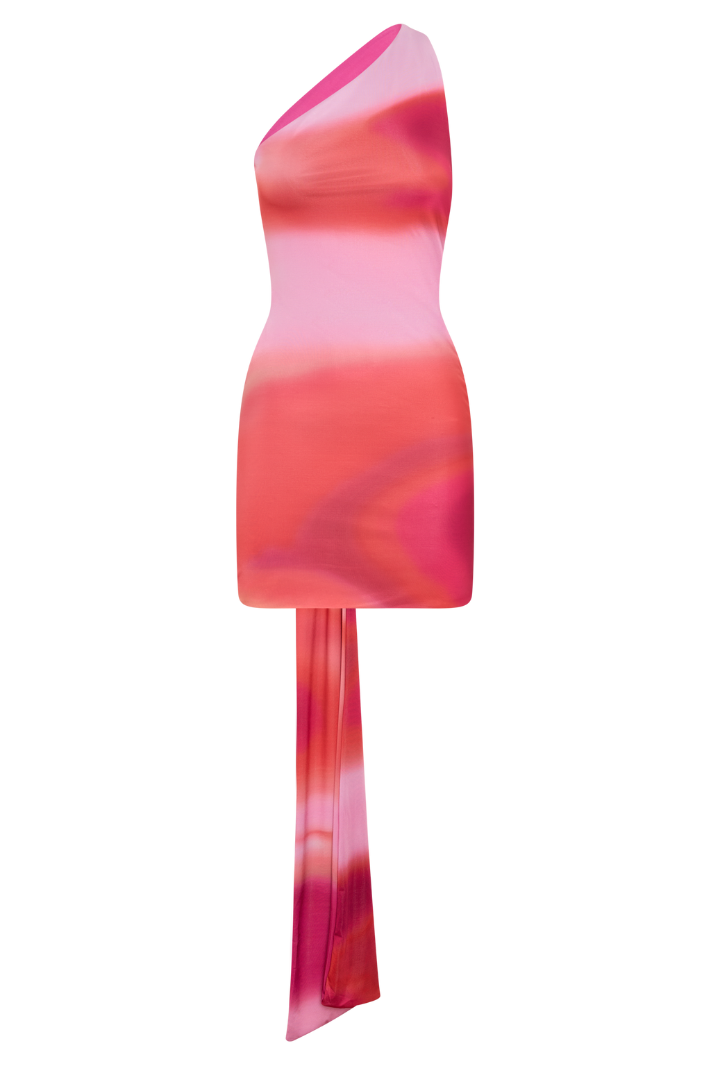 Claudette Slinky Mini Dress With Hardware in Pink Sunset Print – Chic&Drifts
