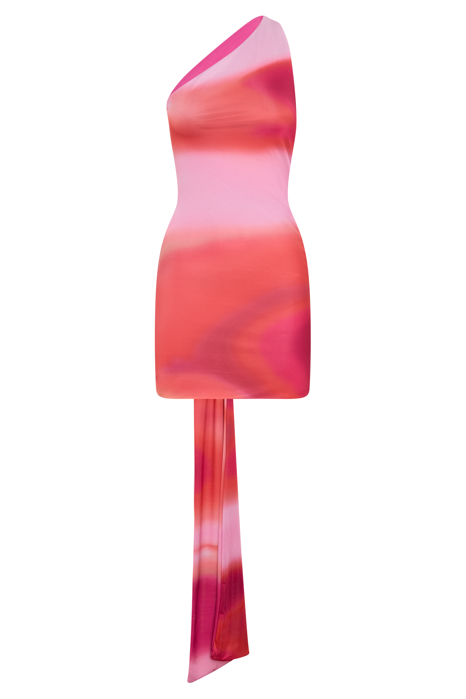 Claudette Slinky Mini Dress With Hardware in Pink Sunset Print – Chic&Drifts