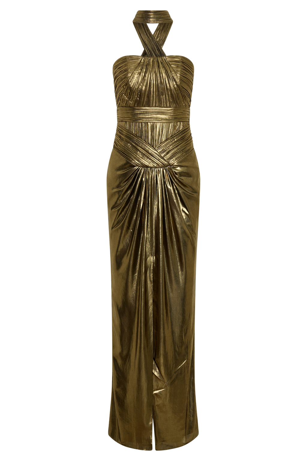 Clemence Plisse Maxi Dress in Gold – Chic&Drifts