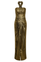 Clemence Plisse Maxi Dress in Gold – Chic&Drifts