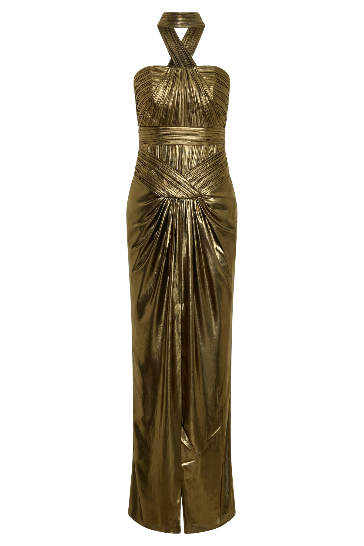 Clemence Plisse Maxi Dress in Gold – Chic&Drifts