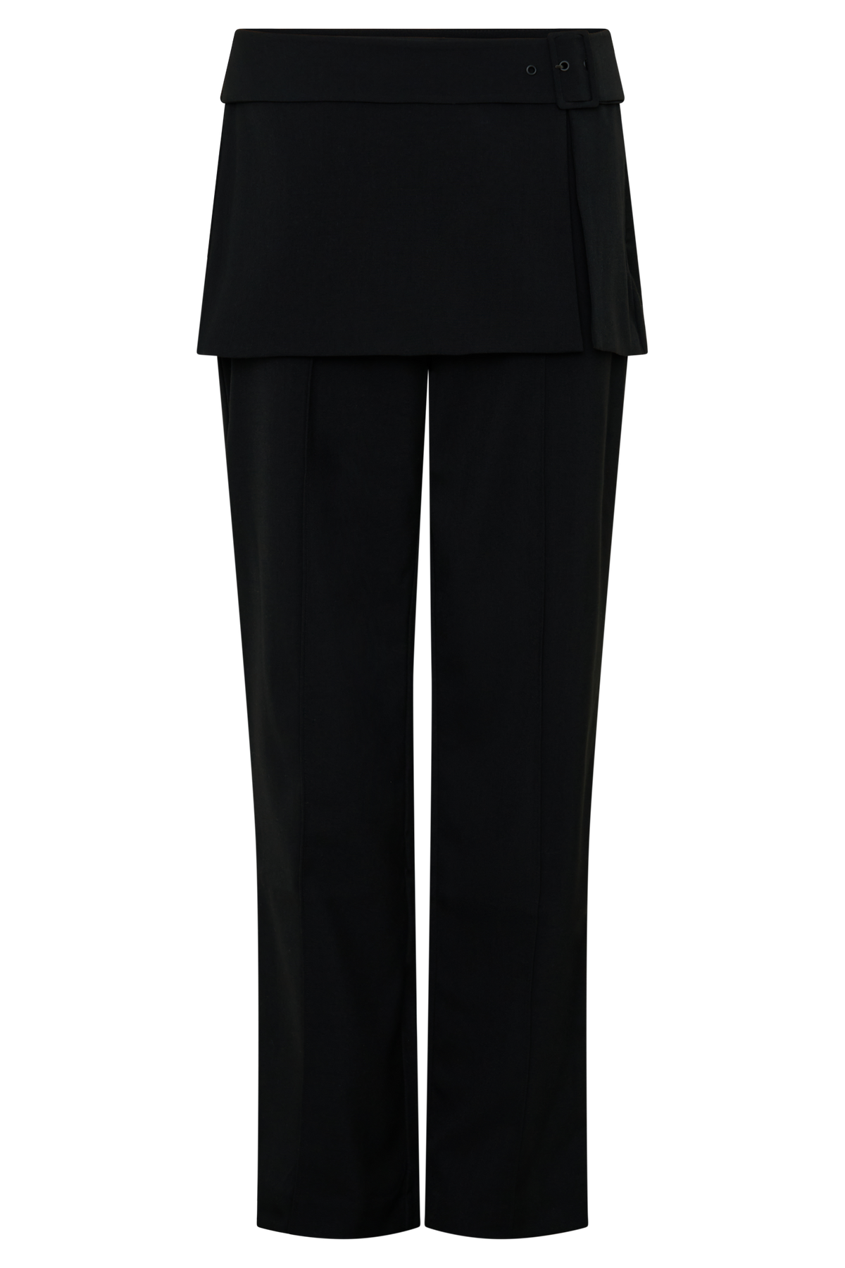 Daisy Wrap Skirt Straight Leg Pants in Black – Chic&Drifts