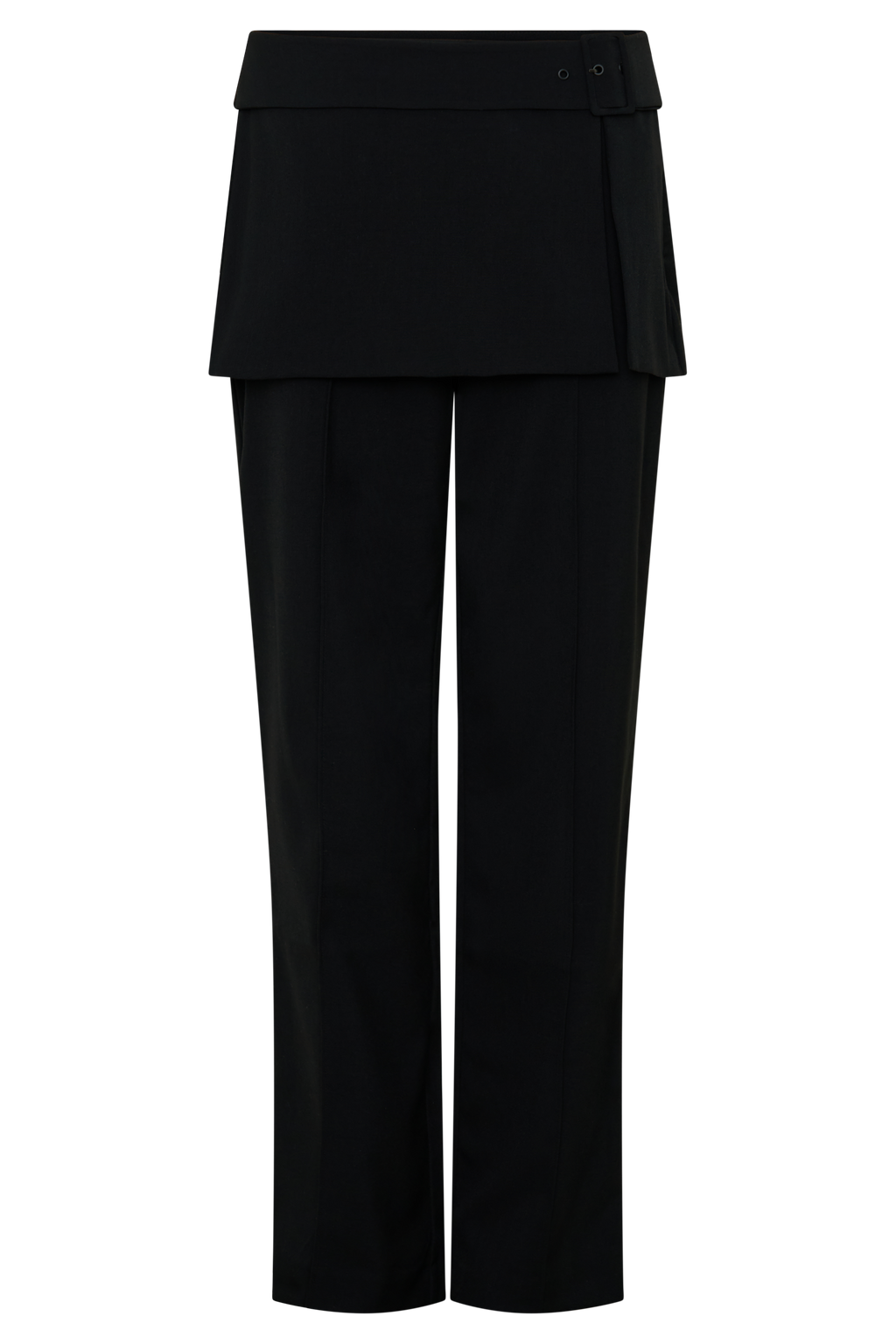 Daisy Wrap Skirt Straight Leg Pants in Black – Chic&Drifts