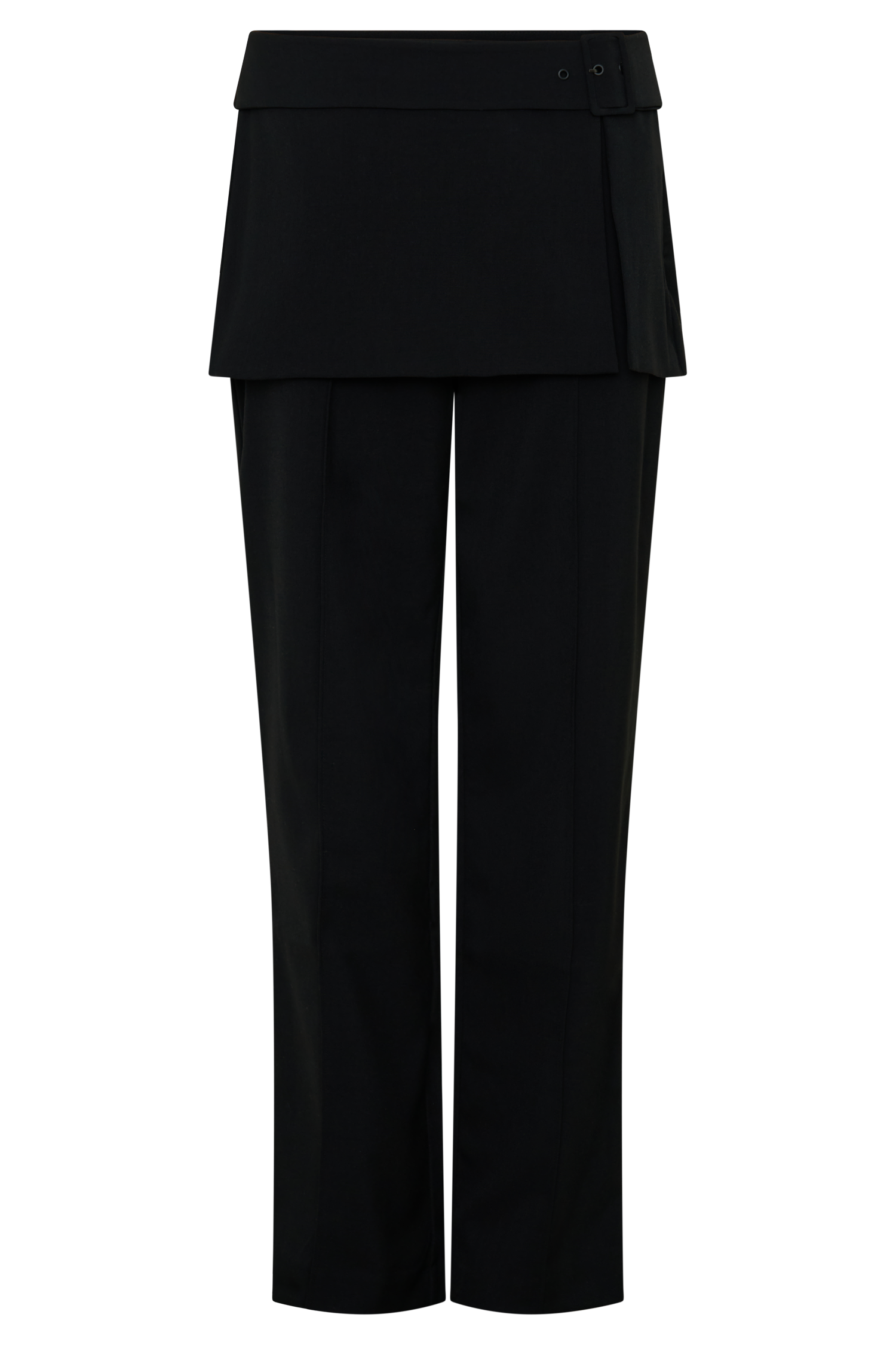 Daisy Wrap Skirt Straight Leg Pants in Black – Chic&Drifts