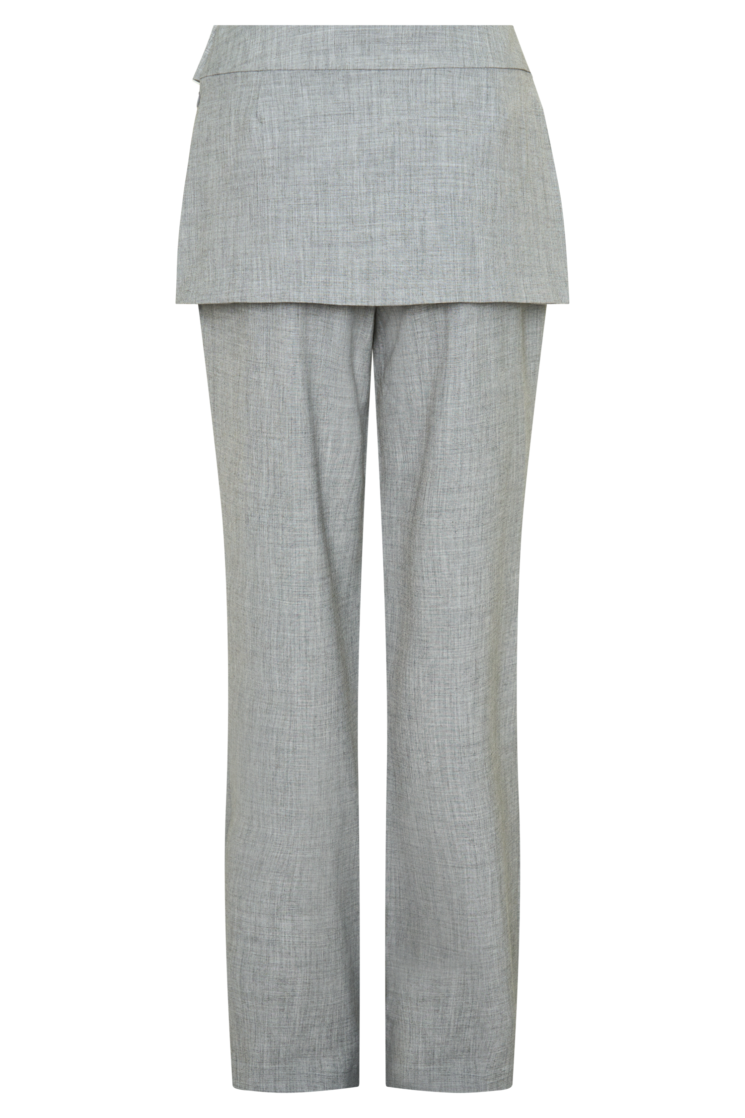 Daisy Wrap Skirt Straight Leg Pants in Charcoal Marle – Chic&Drifts