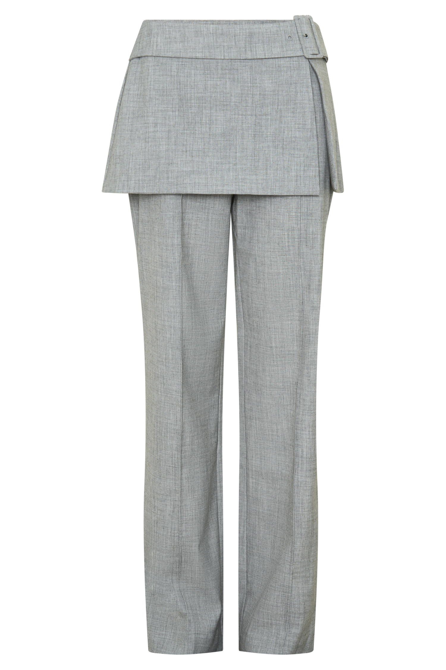 Daisy Wrap Skirt Straight Leg Pants in Charcoal Marle – Chic&Drifts