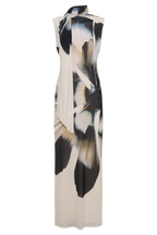 Dakota Chiffon Maxi Dress With Scarf in Ivory Oversized Floral Print – Chic&Drifts
