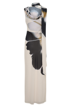 Dakota Chiffon Maxi Dress With Scarf in Ivory Oversized Floral Print – Chic&Drifts