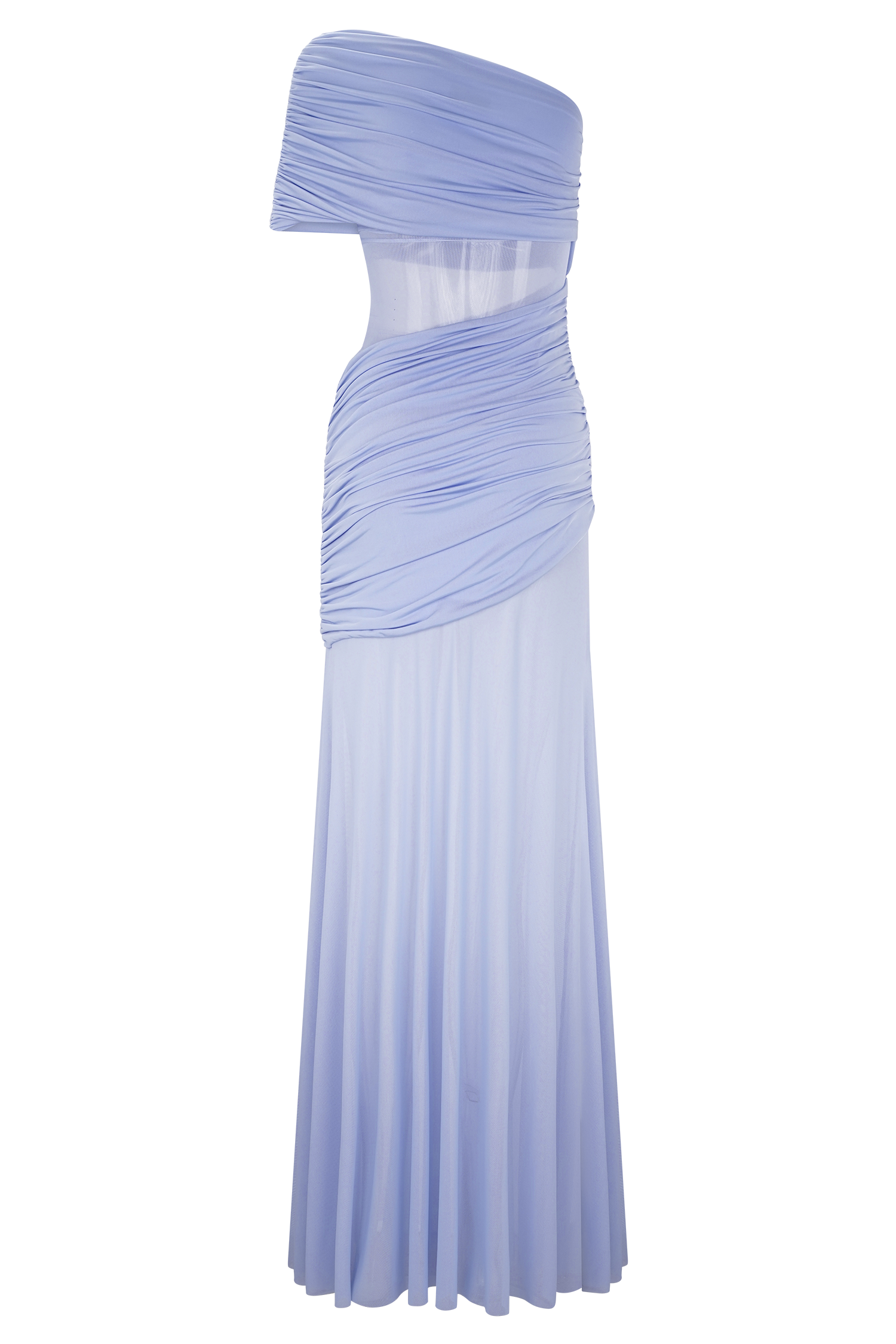 Dallas One Shoulder Mesh Maxi Dress in Lavender – Chic&Drifts