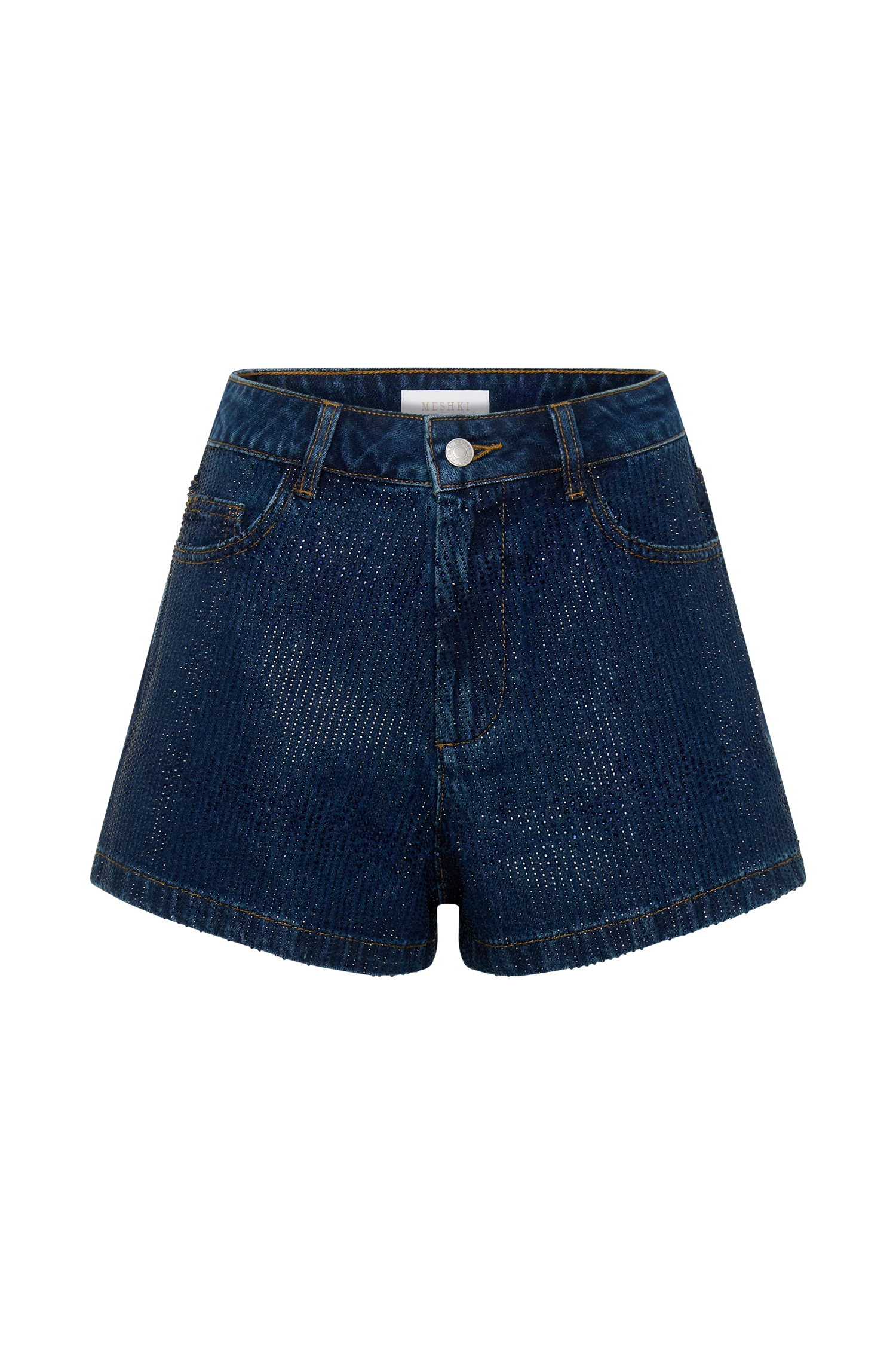 Dan Diamante Denim Shorts in Midnight Blue – Chic&Drifts