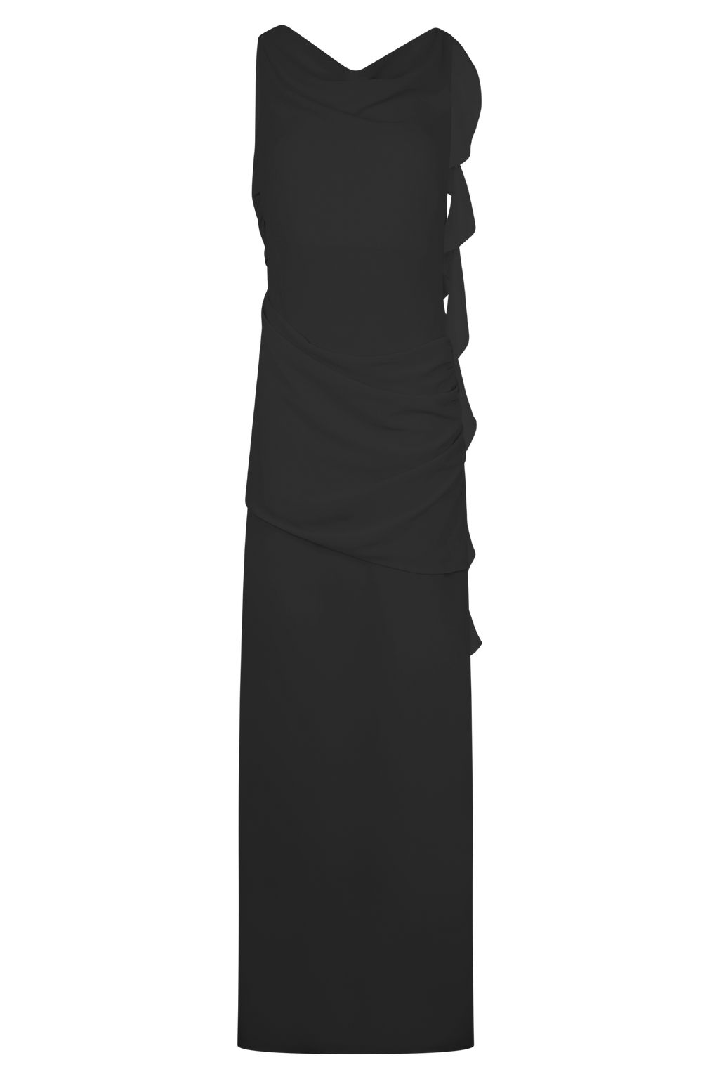 Daria Draped Chiffon Maxi Dress in Black – Chic&Drifts