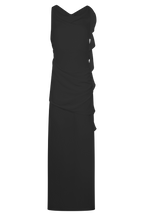 Daria Draped Chiffon Maxi Dress in Black – Chic&Drifts