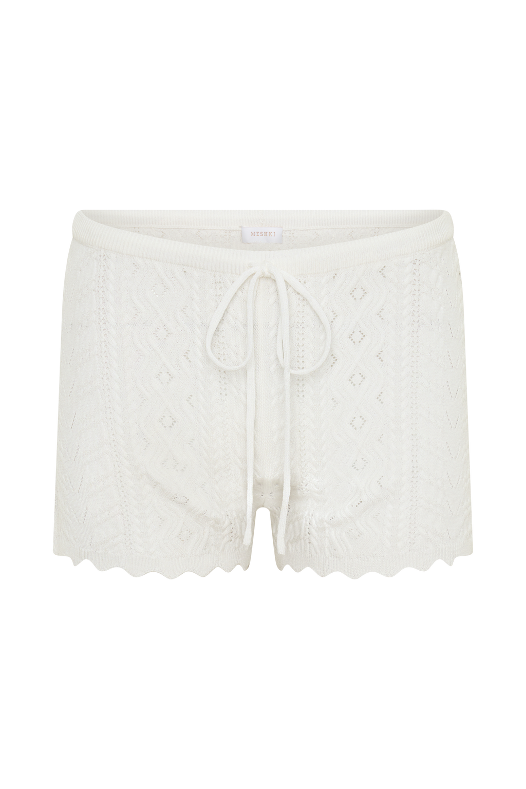 Darlene Pointelle Knit Shorts in White – Chic&Drifts