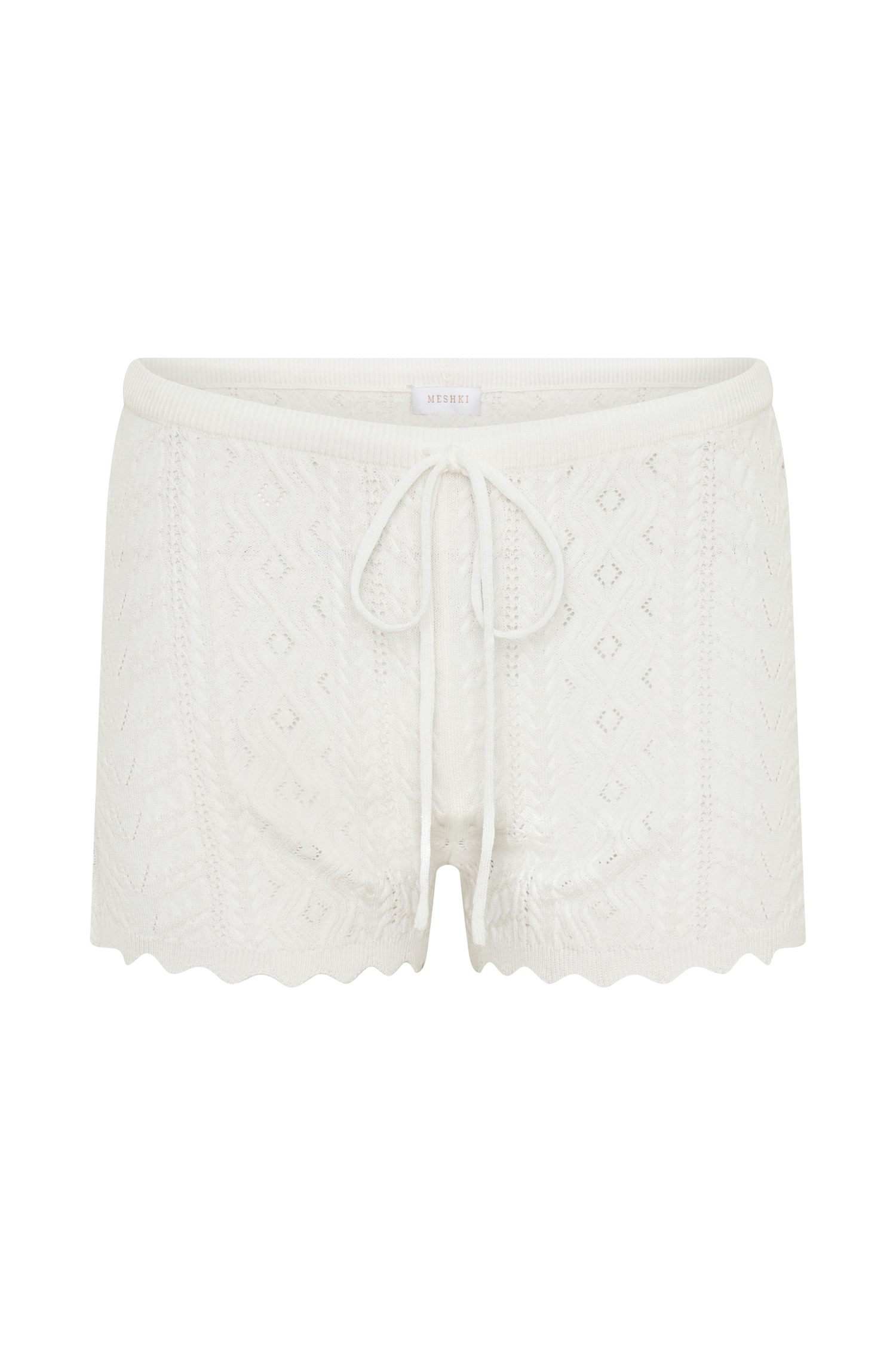 Darlene Pointelle Knit Shorts in White – Chic&Drifts