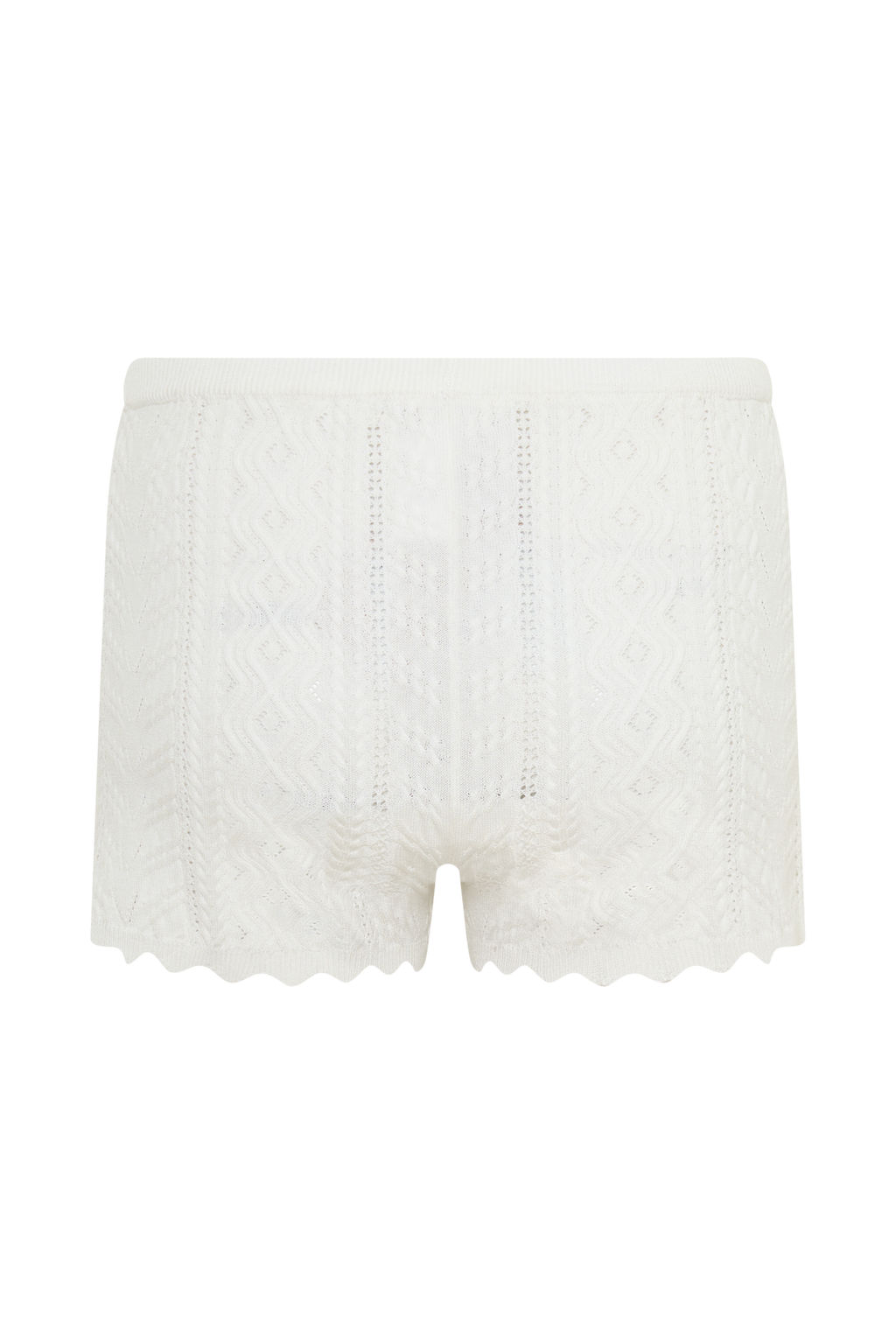 Darlene Pointelle Knit Shorts in White – Chic&Drifts