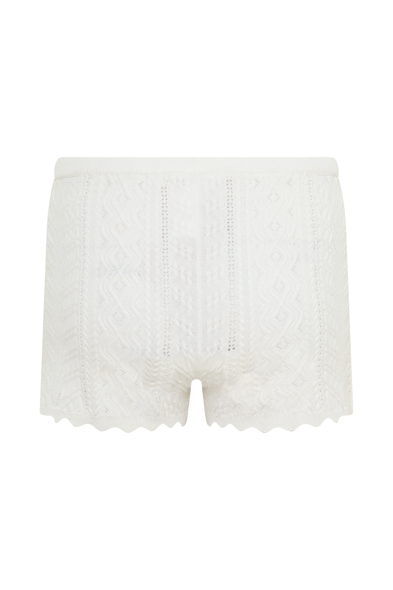 Darlene Pointelle Knit Shorts in White – Chic&Drifts