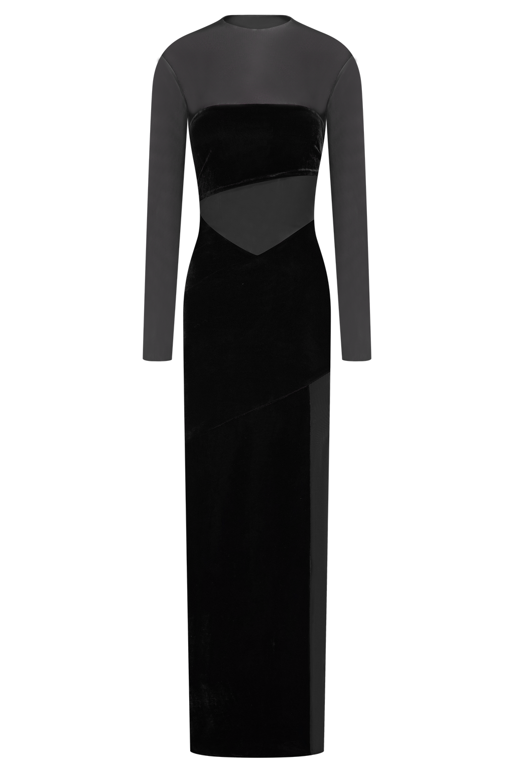 Davina Velvet And Mesh Maxi Dress in Black – Chic&Drifts