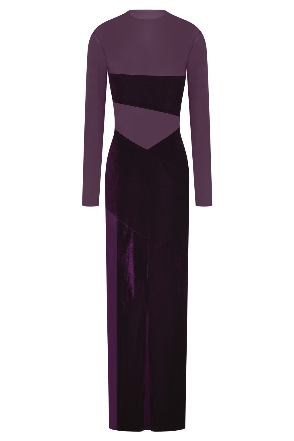 Davina Velvet And Mesh Maxi Dress