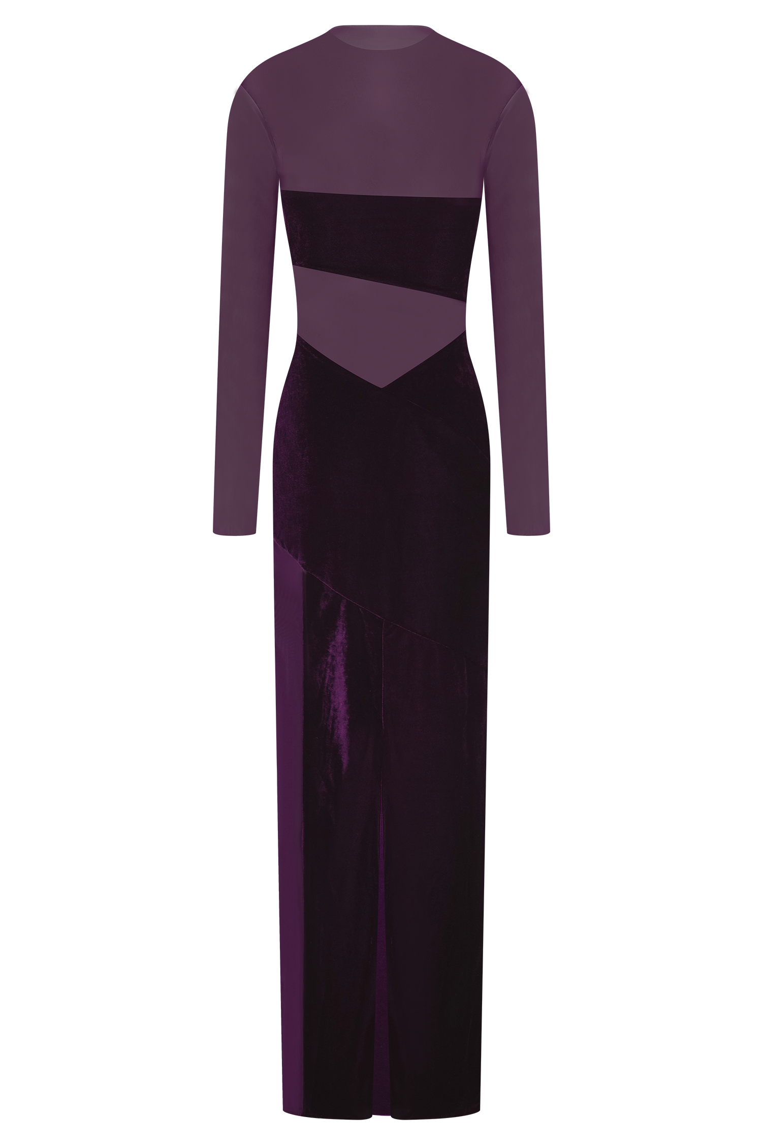 Davina Velvet And Mesh Maxi Dress