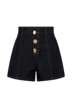Demi High Waisted Denim Shorts in Washed Indigo Blue – Chic&Drifts
