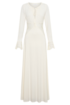 Elethea Lace Slinky Maxi Dress in Ivory – Chic&Drifts