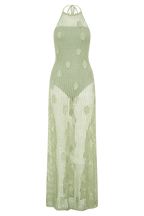 Elfie Crochet Halter Maxi Dress in Pastel Green – Chic&Drifts