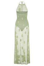 Elfie Crochet Halter Maxi Dress in Pastel Green – Chic&Drifts