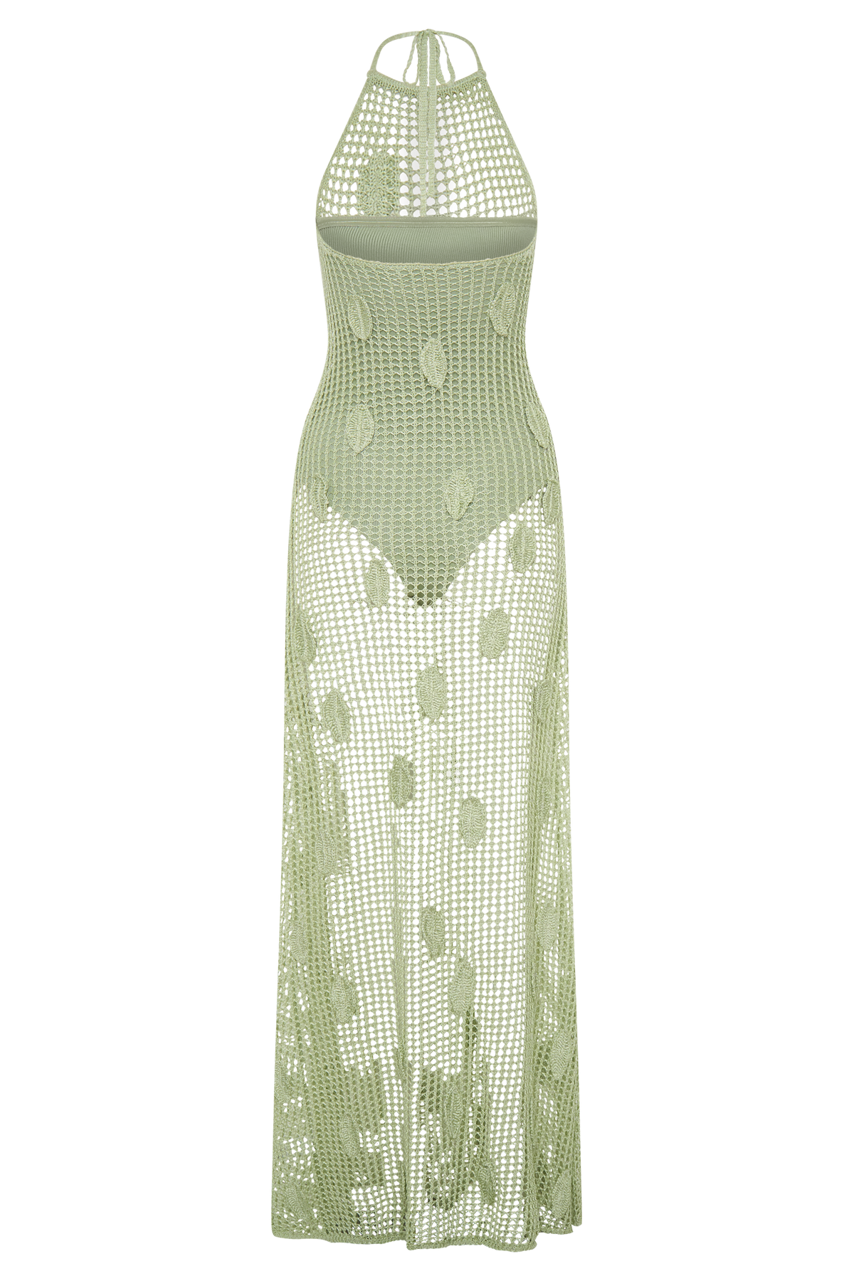 Elfie Crochet Halter Maxi Dress in Pastel Green – Chic&Drifts