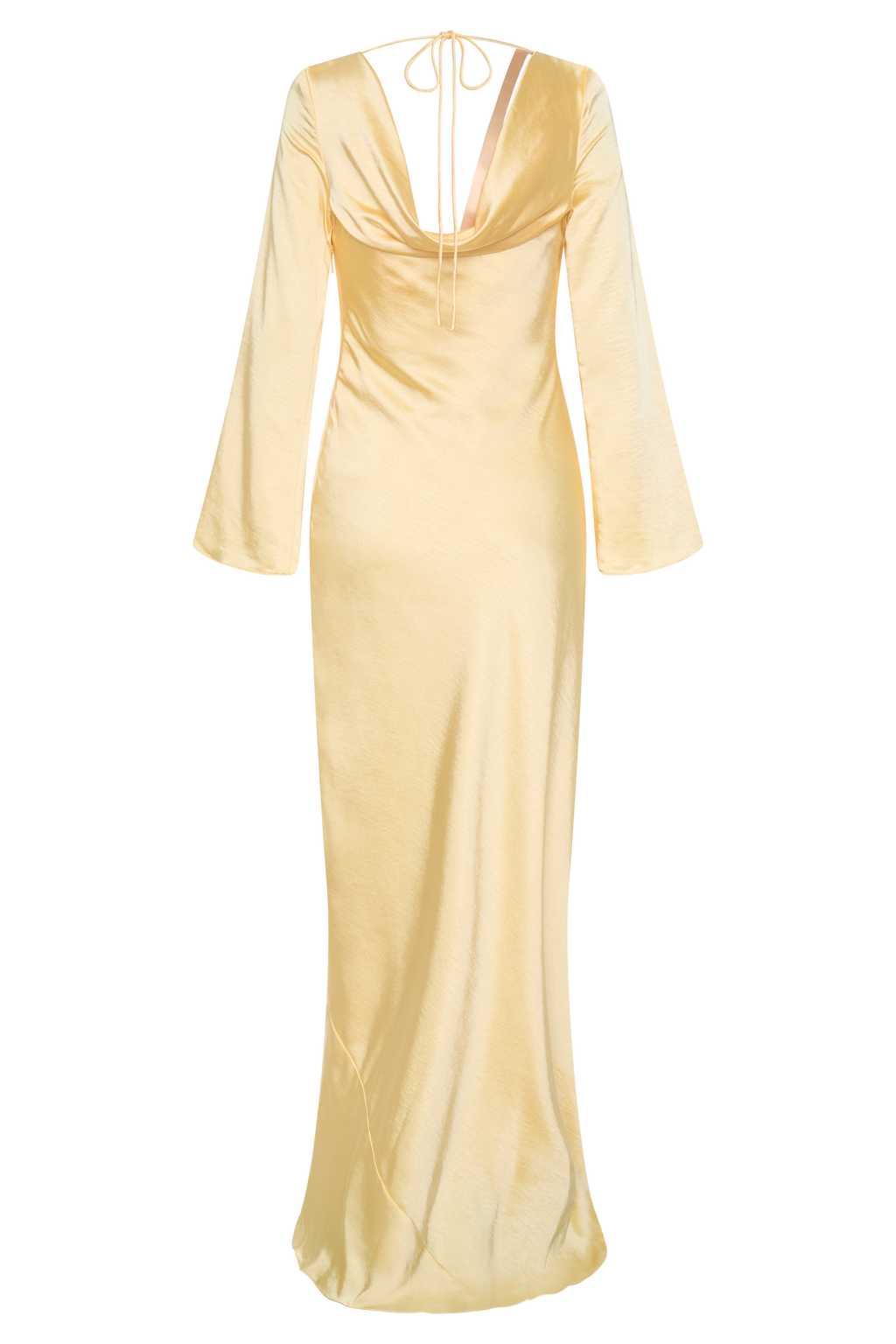 Eliza Long Sleeve Cowl Lace And Satin Maxi Dress in Ivory – Chic&Drifts