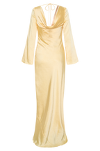 Eliza Long Sleeve Cowl Lace And Satin Maxi Dress in Ivory – Chic&Drifts