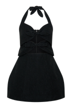 Ella Bow Detail Halter Mini Dress in Black – Chic&Drifts