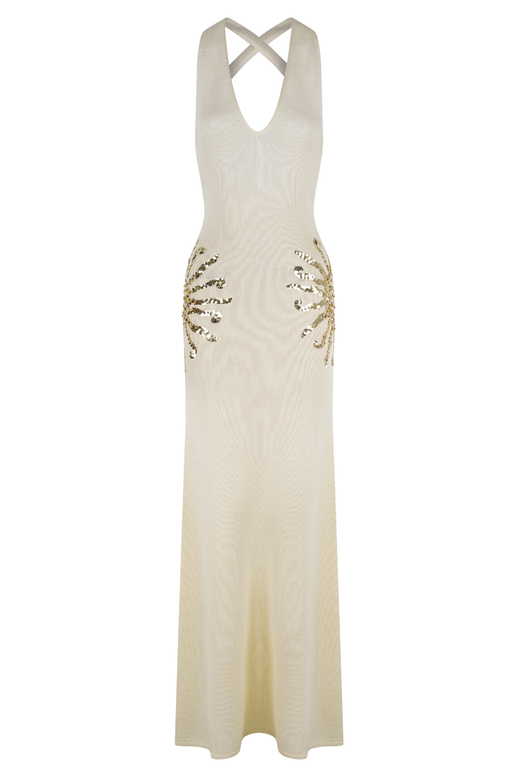 Ellington Knit Maxi Dress With Sequin in Ivory – Chic&Drifts