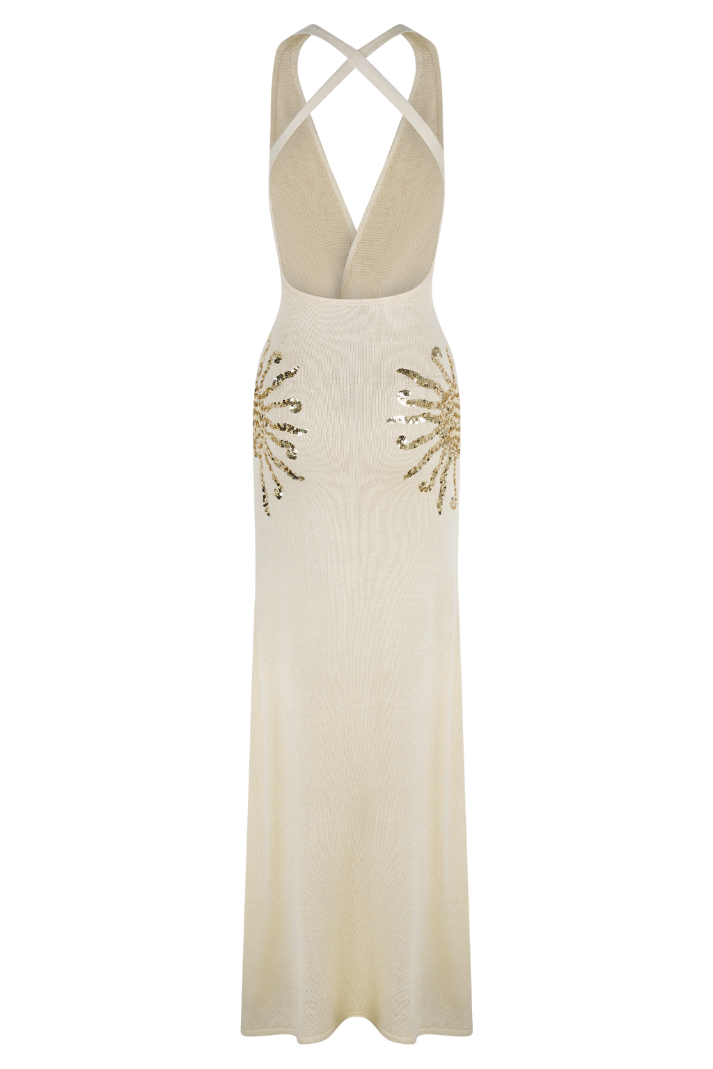 Ellington Knit Maxi Dress With Sequin in Ivory – Chic&Drifts