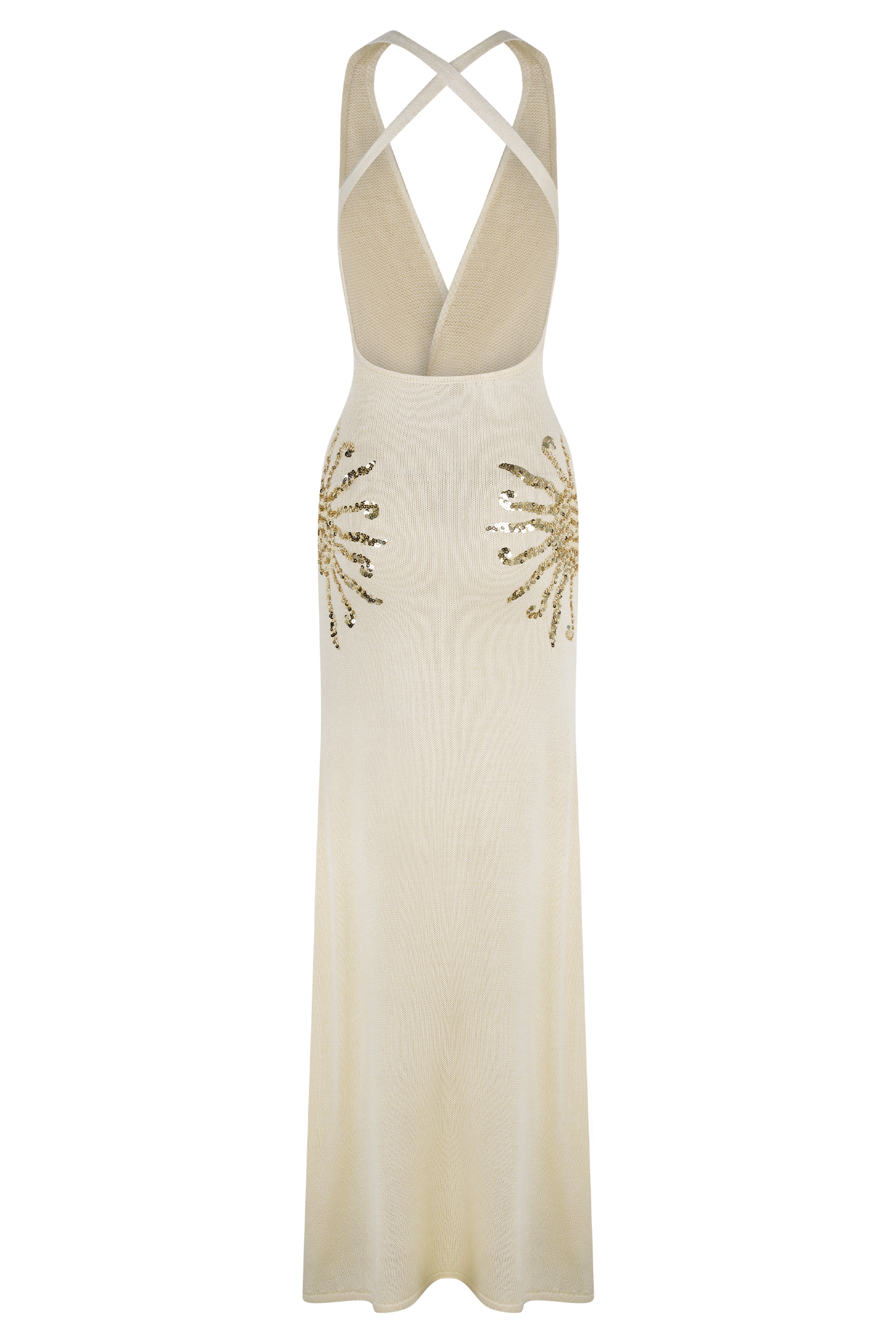 Ellington Knit Maxi Dress With Sequin in Ivory – Chic&Drifts
