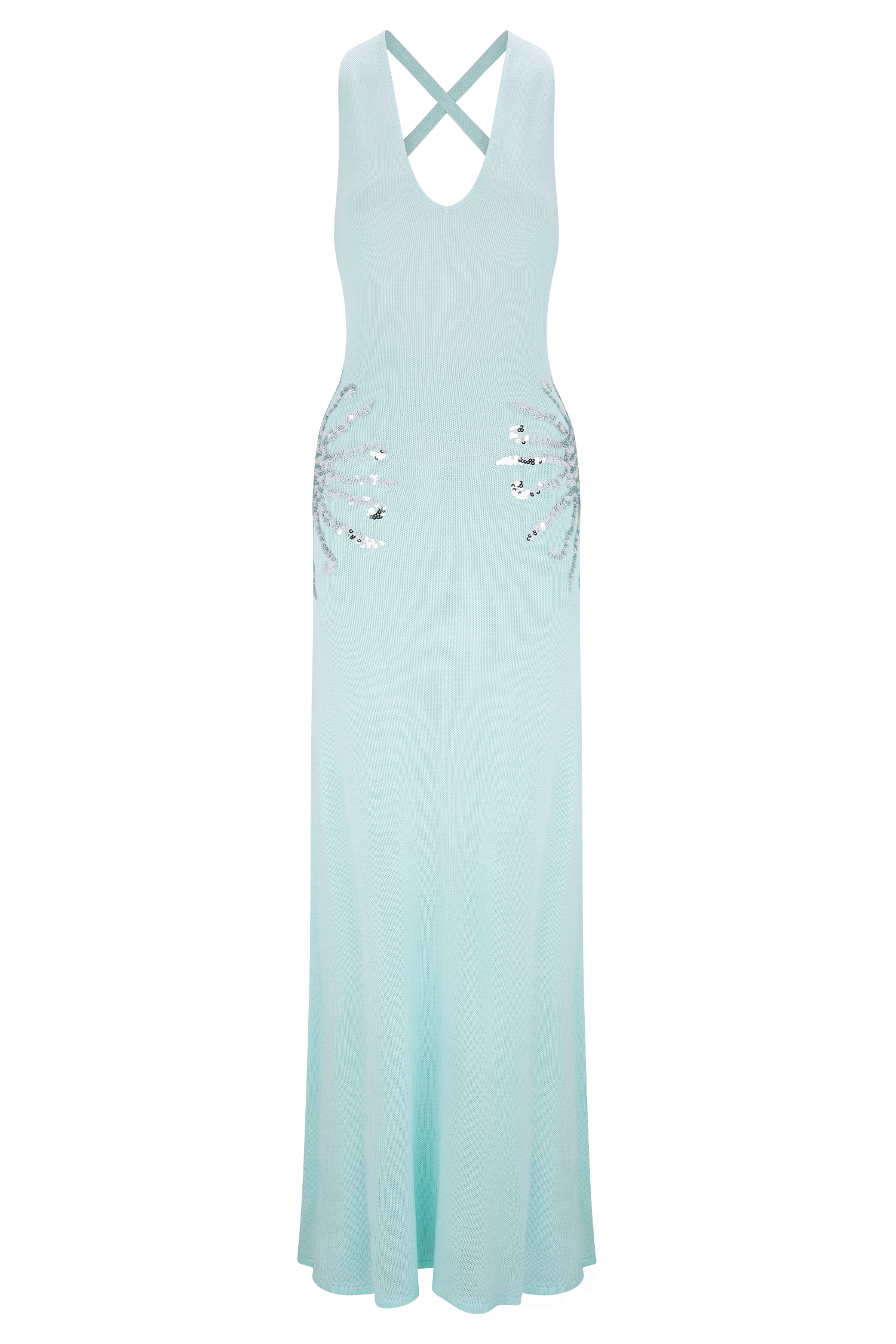 Ellington Knit Maxi Dress With Sequin in Lagoon – Chic&Drifts