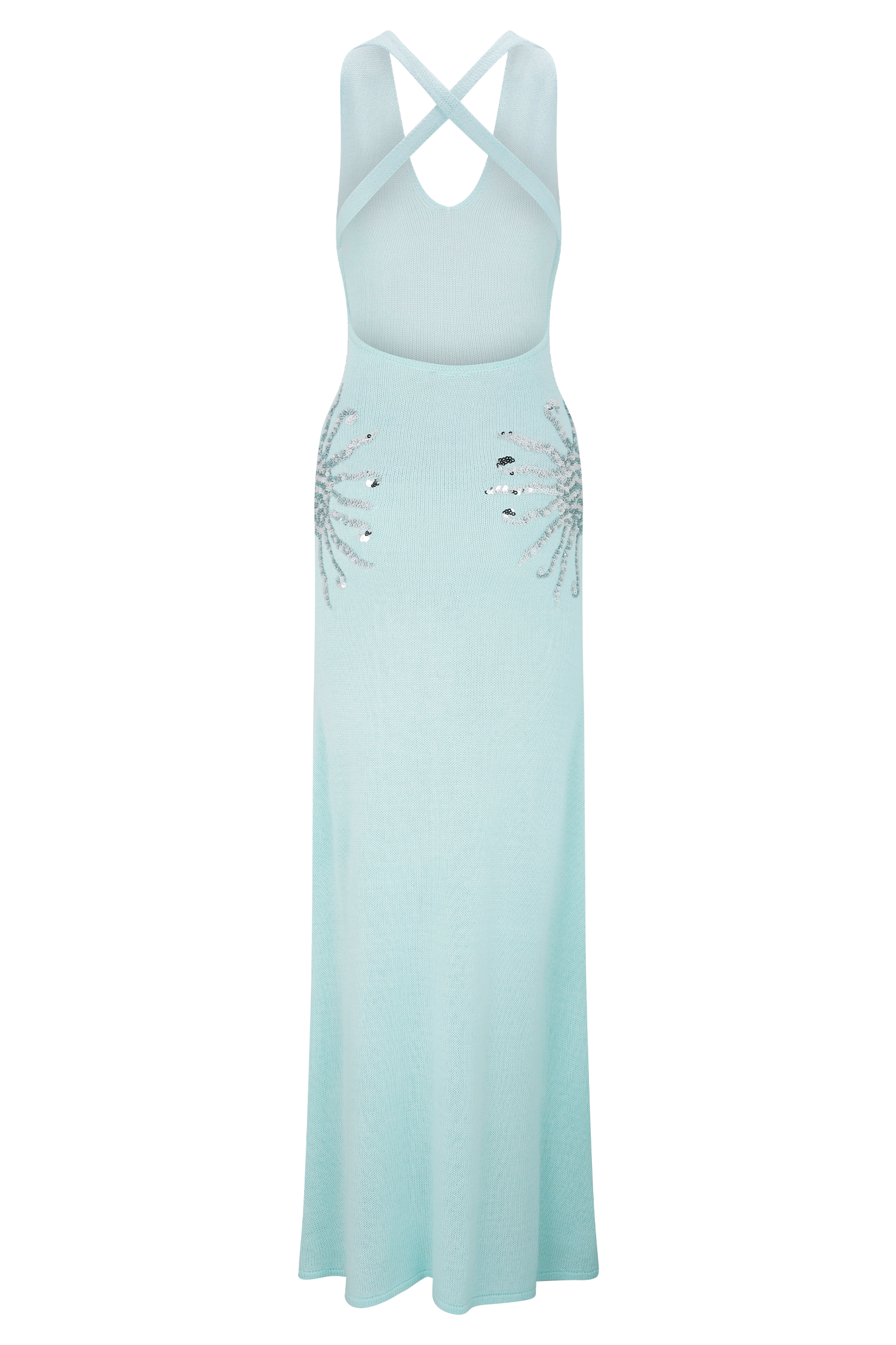 Ellington Knit Maxi Dress With Sequin in Lagoon – Chic&Drifts