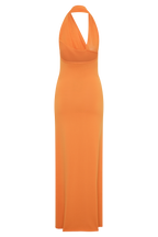 Elma Halter Knit Maxi Dress in Orange – Chic&Drifts